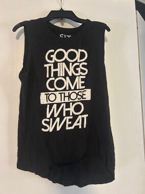 Black Muscle Tee - "Good Things Come To Those Who Sweat"